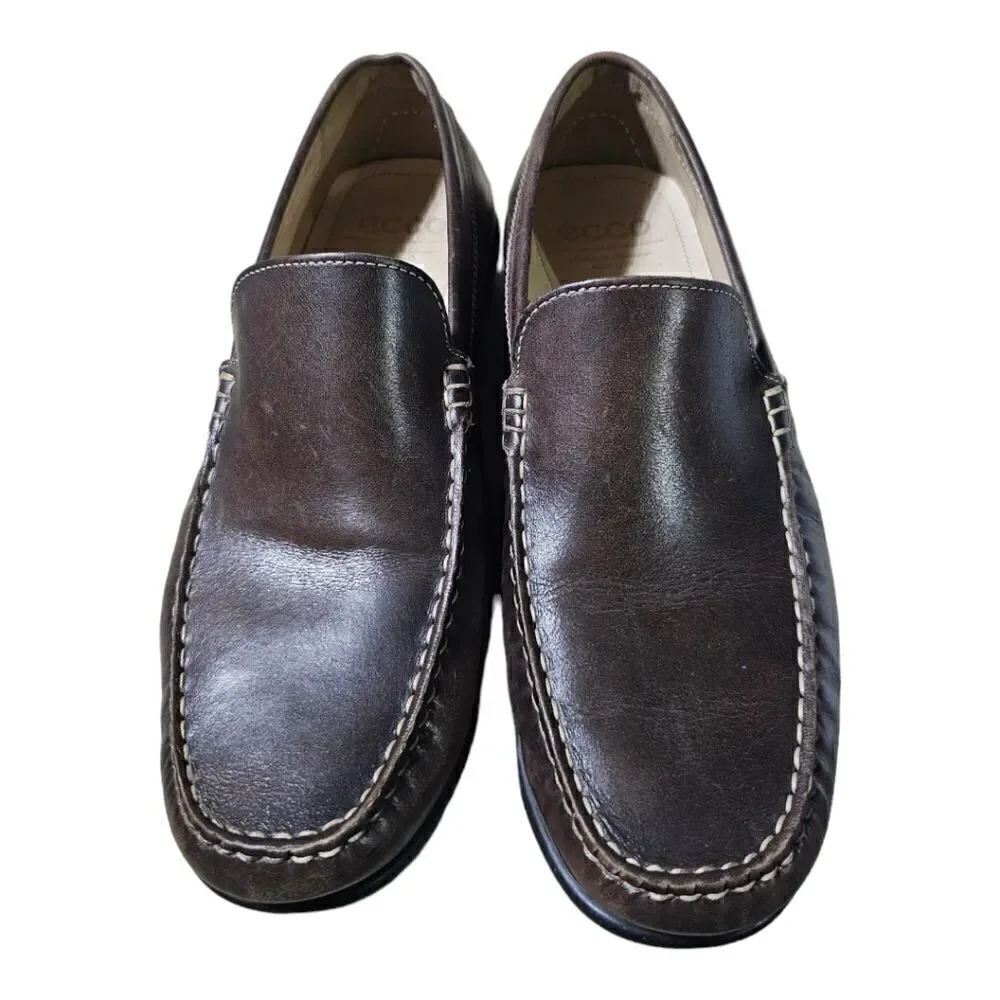 ECCO Classic Brown Leather Slip-Ons -‎ Size 43 (9-9.5)